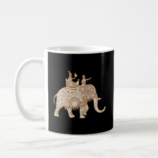 Caneca De Café Elephant Rider Paisley, Estilo de Elefante Indiano