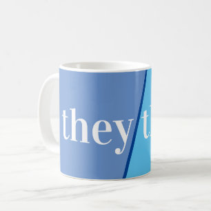 Caneca De Café Eles/Eles do Pronome Azul