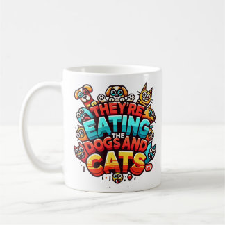 Caneca De Café Eles estão comendo os cães e a gata