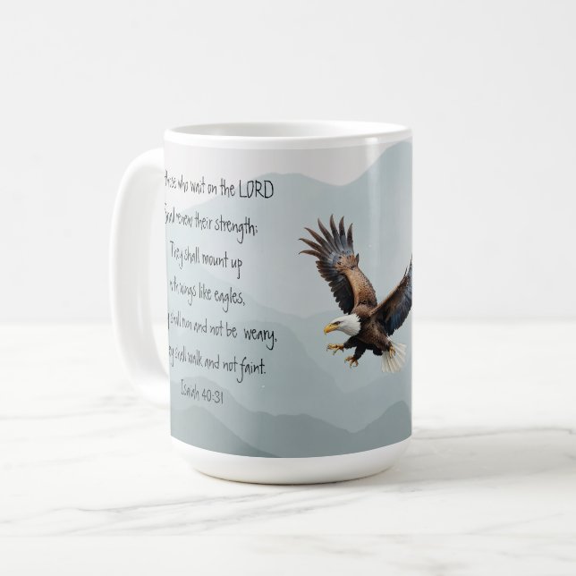 Caneca De Café Eles Que Esperam no Senhor Águia Isaías (Frente Esquerda)