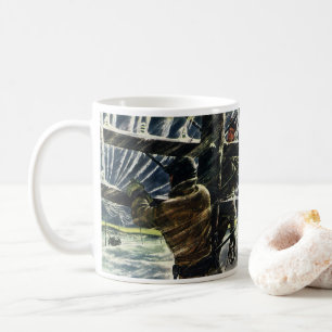 Caneca De Café Eletricista Comercial Vintage Trabalhando em Tempe