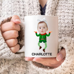 Caneca De Café Elf de Cara de Bebê Personalizado