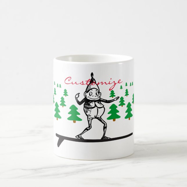 Caneca De Café Elf em uma Surfboard Thunder_Cove (Centro)
