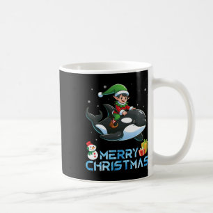 Caneca De Café Elf Riding Orca Snowman Presente Feliz Natal Da