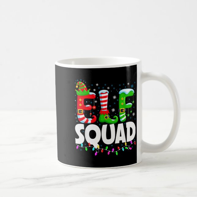 Caneca De Café Elf Squad Christmas Family Matching Xmas Pajamas  (Direita)