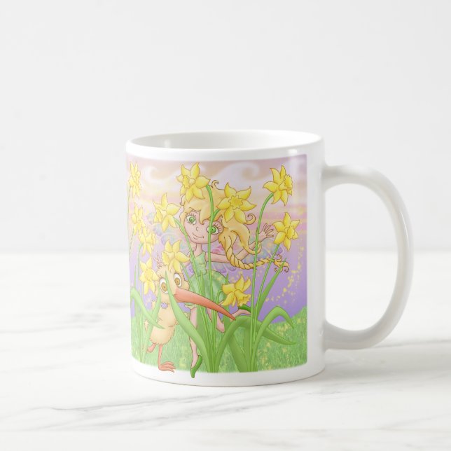 Caneca De Café Elfleda e quivi nos daffodils (Direita)
