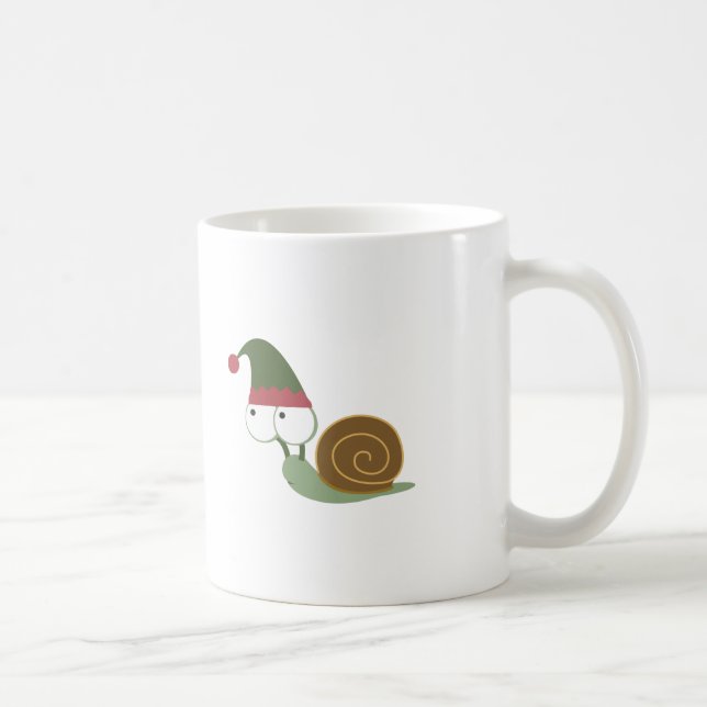 Caneca De Café Elfo de Natal de Caracol Bonito (Direita)