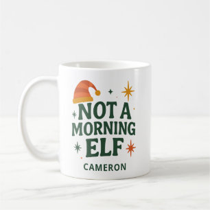 Caneca De Café Elfo de Natal Divertido Personalizado para Manhãs 