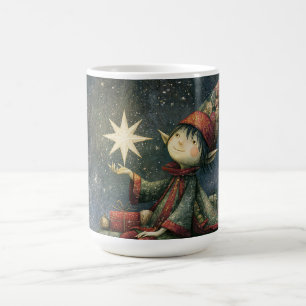 Caneca De Café Elfo Mágico Místico com uma Estrela Brilhante