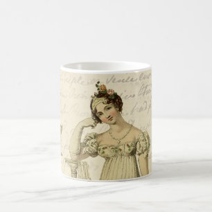 Caneca De Café Elinor, Jane Austen, amantes de livros, creme