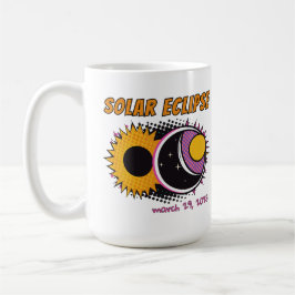 Caneca De Café Elipse solar total design de pop art de 2025