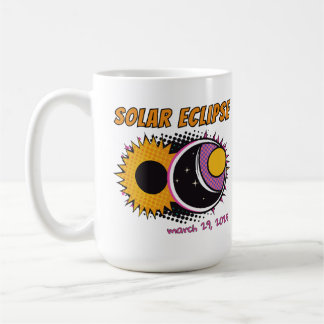 Caneca De Café Elipse solar total design de pop art de 2025