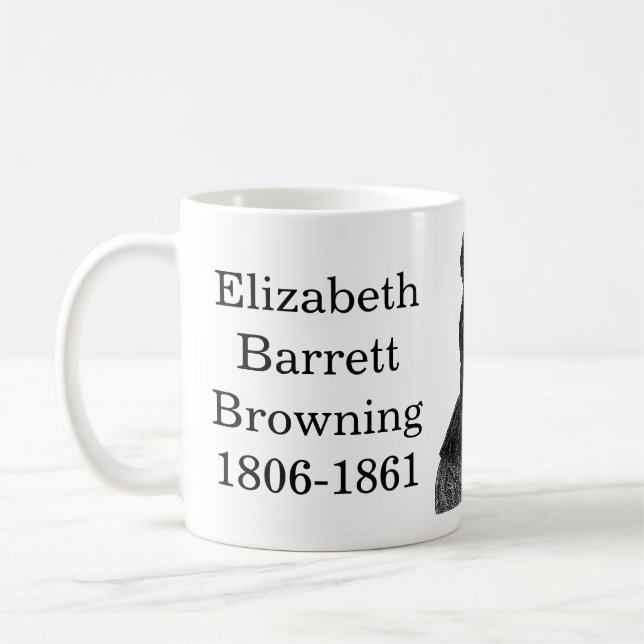 Caneca De Café Elizabeth Barrett Browning citação sobre escrevend (Esquerda)