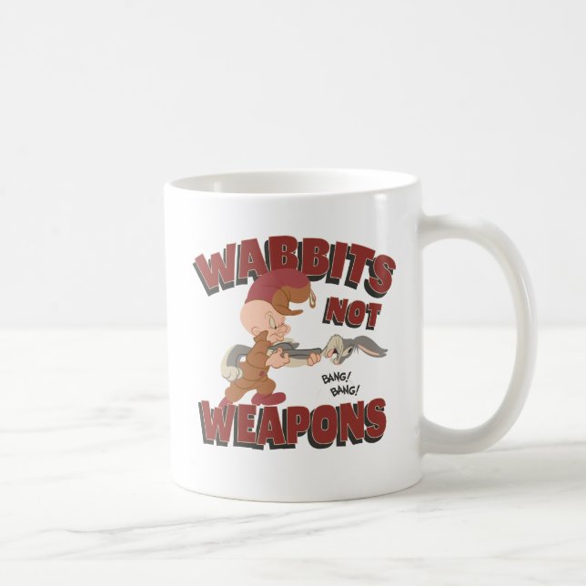 Caneca De Café ELMER FUDD™ & BUGS BUNNY™ "Coelhos Não São Armas" (Direita)