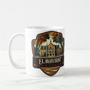 Caneca De Café Elmhurst, Illinois Vintage