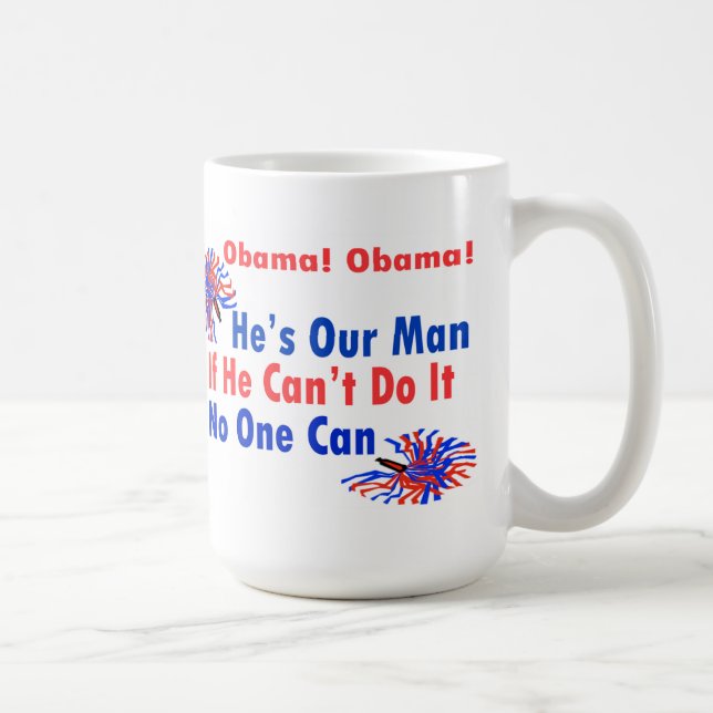 Caneca De Café Elogio de Obama Pom Poms (Direita)