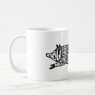 Caneca De Café Elogio do vintage o porco engraçado da banha