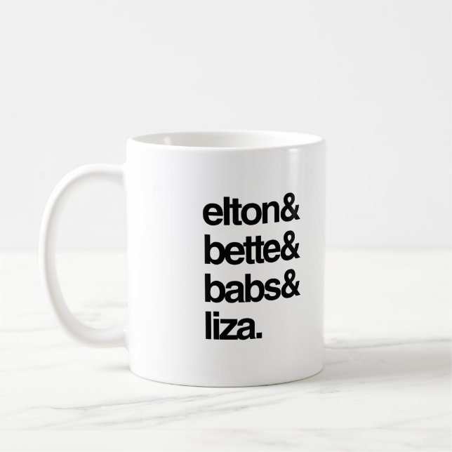 Caneca De Café Elton Bette Babs e Liza (Esquerda)