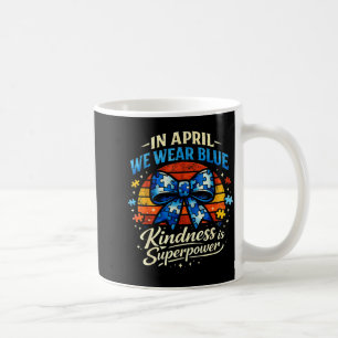 Caneca De Café Em abril use azul bondade é superpoder puzzle