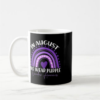 Caneca De Café Em Agosto Usamos Roxo Mês de Conscientização sobre