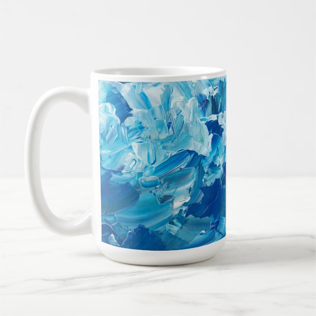 Caneca de Café em Aquarela Azul (Esquerda)