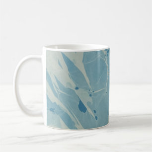 Caneca de Café em Arte Abstrata Azul Turquesa Márm