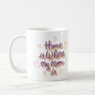 Caneca De Café Em casa, minha mãe está mug