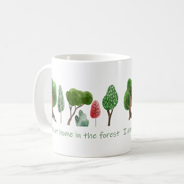 Caneca De Café Em casa, na cotação da floresta Inspiracional (Frente Esquerda)