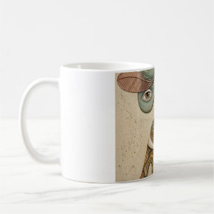 Caneca de café em cerâmica cubista surrealista abs