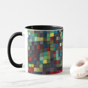 Caneca de Café em Cerâmica de Arte Abstrata de Pau