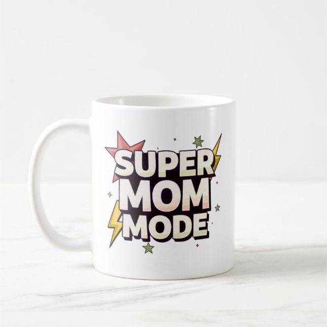 Caneca de Café em Cerâmica Estilo HQ Super Mãe (Esquerda)