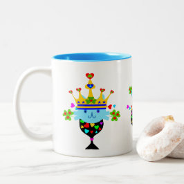 Caneca De Café Em Dois Tons ♥ ت ☘ Irlandês Crowned King Cat Fabuloso Clássico