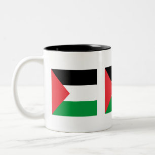 Caneca De Café Em Dois Tons ع de bandeira palestiniana ل م ف ل س ط ي ن