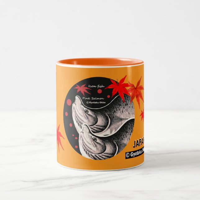 Caneca De Café Em Dois Tons カラフトマス（樺太鱒；Japan）　あらゆる生命たちへ感謝と祈りをささげます。 (Centro)