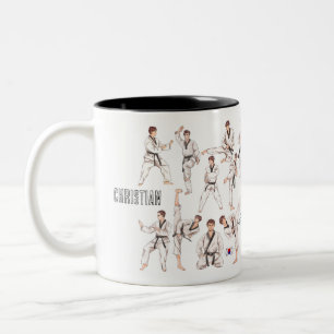 Caneca De Café Em Dois Tons 태 권 도 Taekwondo Arte Marcial 5 Tenets Personalizad