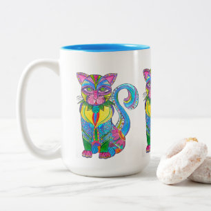 Caneca De Café Em Dois Tons 0115 - CAT Mug