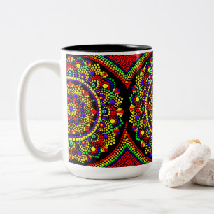 Caneca De Café Em Dois Tons 0145 - Mandala Mug