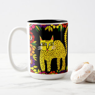 Caneca De Café Em Dois Tons 0169 - Basi the Cat Mug