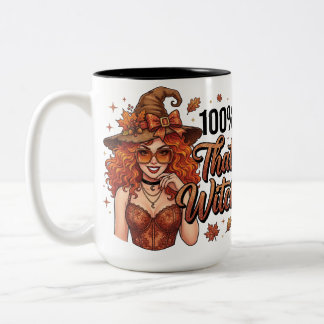 Caneca De Café Em Dois Tons 100% Aquela Bruxa Outono