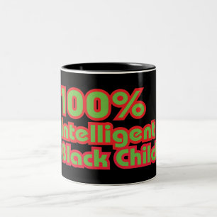 Caneca De Café Em Dois Tons 100% de Criança Negra Inteligente