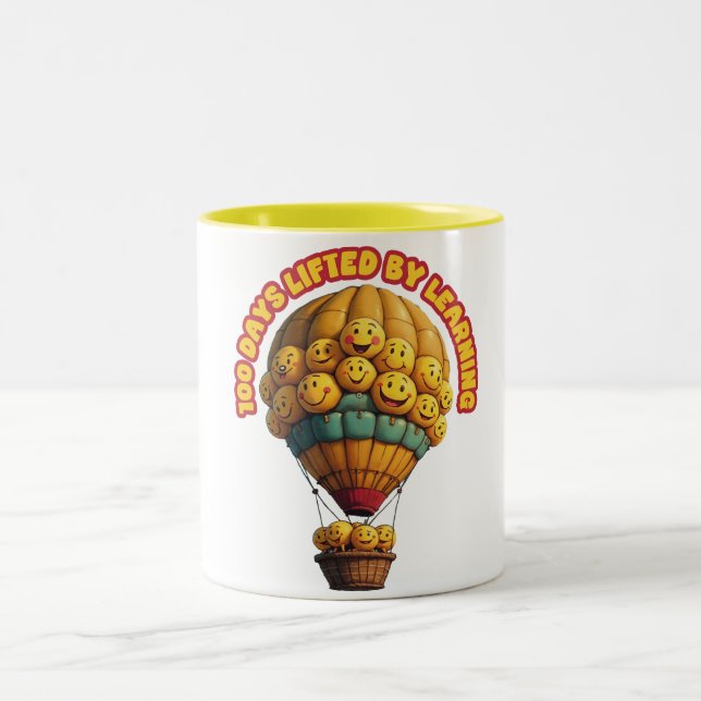 Caneca De Café Em Dois Tons 100 dias removidos pela aprendizagem (Centro)