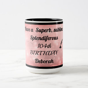 Caneca De Café Em Dois Tons 104ª Cama de Aniversário Personalizada