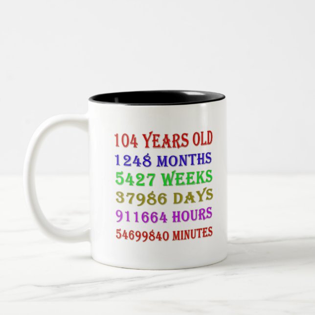 Caneca De Café Em Dois Tons 104.º Aniversário - Marcos (Esquerda)