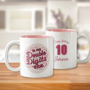 Caneca De Café Em Dois Tons 10.º aniversário personalizado - Na minha era de d