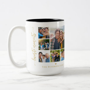 Caneca De Café Em Dois Tons 10 colagem de fotos nome da família personalizado