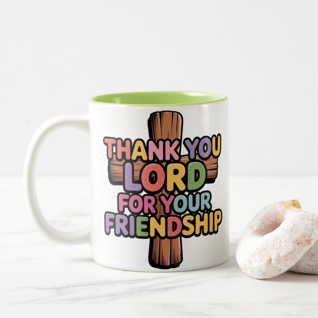Caneca De Café Em Dois Tons 11 0z Café Mug Obrigado Senhor........ (Com Donut)