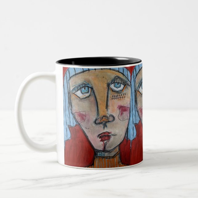 Caneca De Café Em Dois Tons 11oz Mug - Azul (Esquerda)