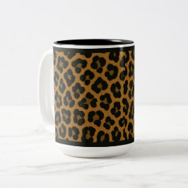 CANECA DE CAFÉ EM DOIS TONS 15 OZ. CAFÉ MUG - "LEOPARD PRINT"