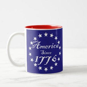 Caneca De Café Em Dois Tons 1776 América Desde 1776