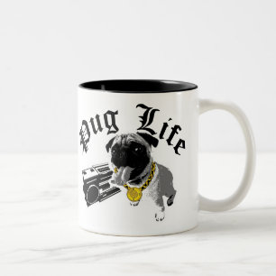 Caneca De Café Em Dois Tons $17,95 Vida do Pug da caneca de café de dois tons